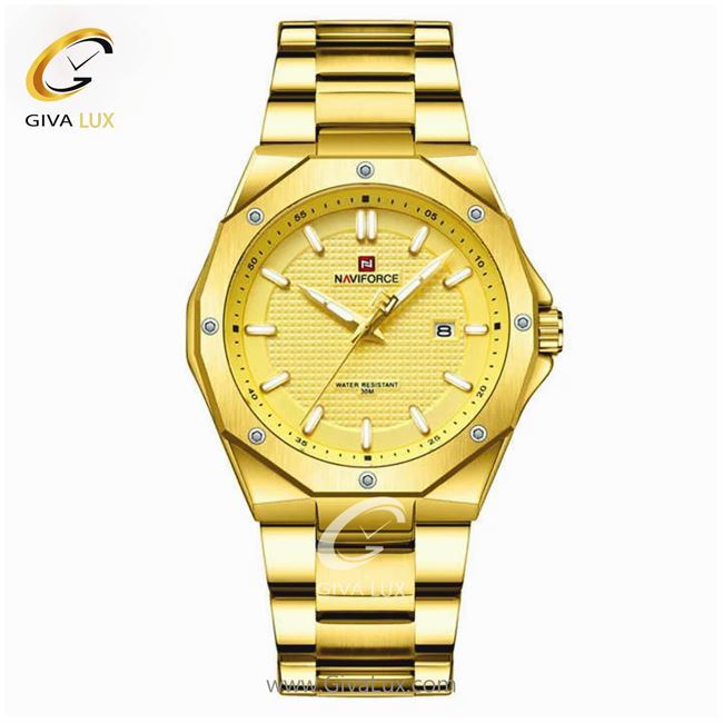 ساعت مچی اورجینال مردانه ناوی فورس|Naviforce|نوی فورس|نیوی فورس طلایی | طلایی| طلایی| کد رفرنس NF9200